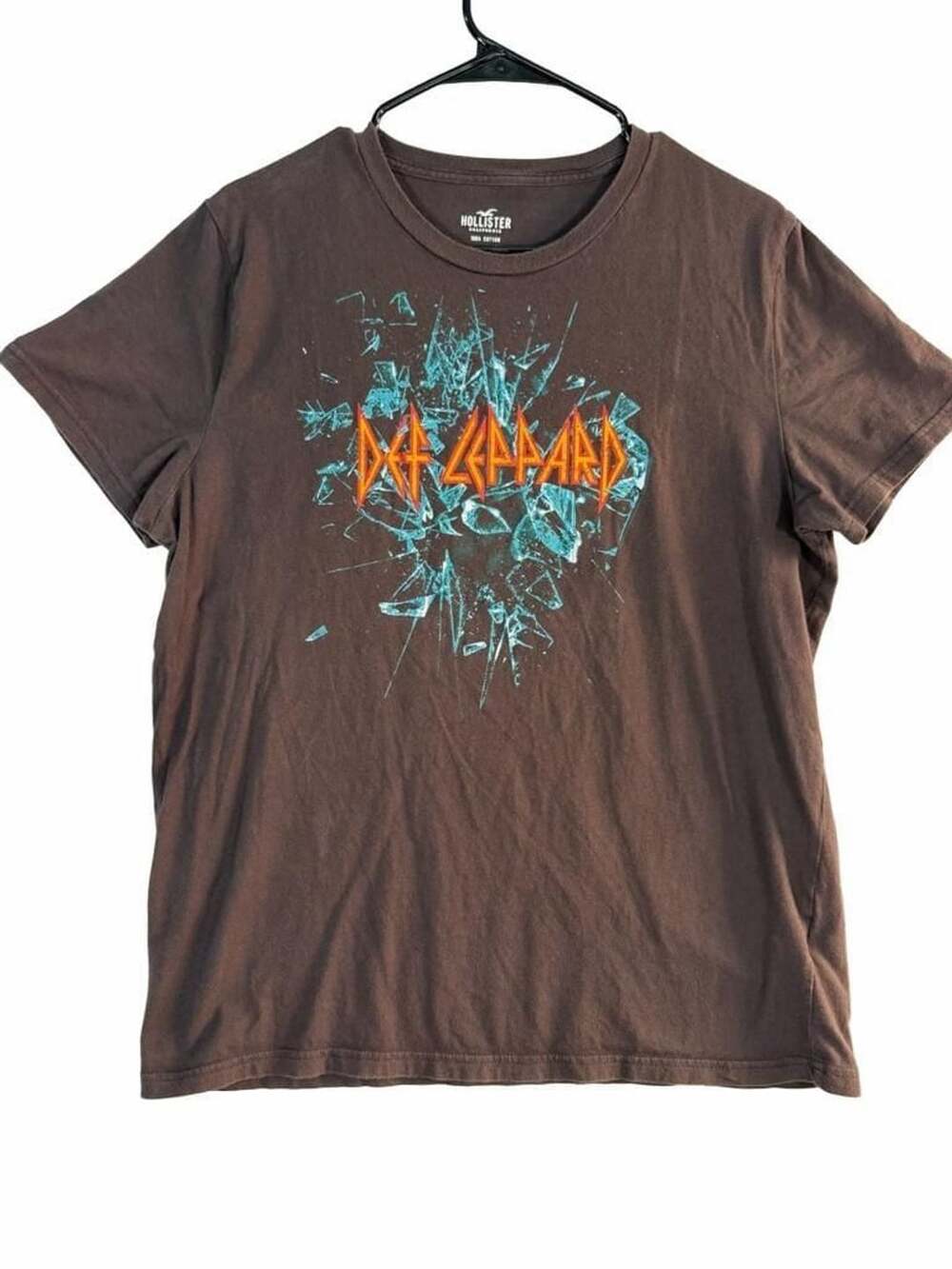 Hollister Def Leppard Graphic T-Shirt Brown